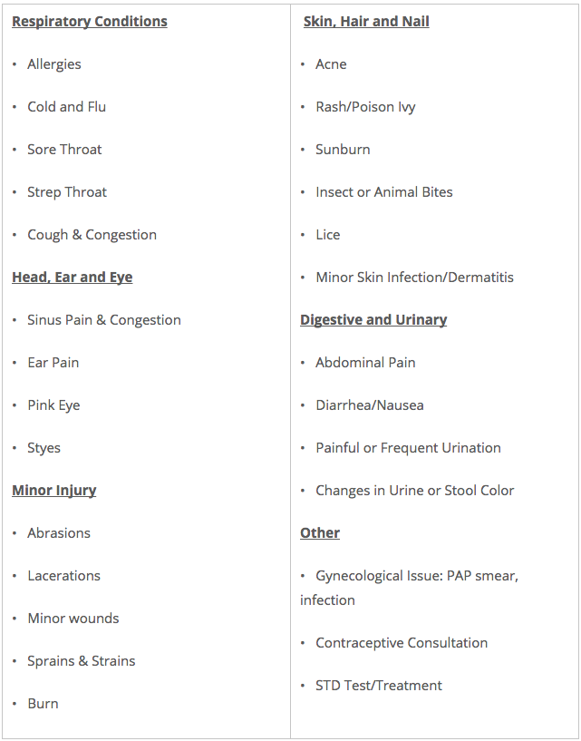 Minor Injuries & Illnesses