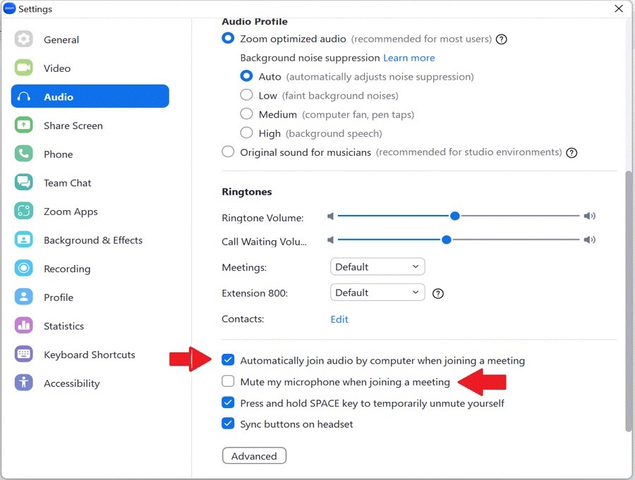 Configuring audio on your computer